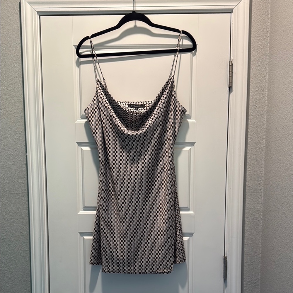 Dynamite Black and White Asymmetrical Camisole Dress
